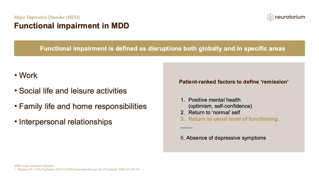 Major Depressive Disorder – Definitions and Diagnosis – slide 40